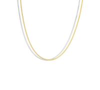 Eastside Damen Kette aus Edelstahl silber/gelbgold Schlangenkette 2-reihig