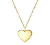 Eastside Damen Kette Edelstahl gelbgold | gelbvergoldet 14 Karat, Ankerkette mit Kugeln, Herz, Karabinerverschluss