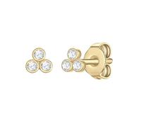 Eastside Damen Ohrringe aus Edelstahl gelbvergoldet 14 Karat mit Zirkonia weiß Ohrstecker Edelstahlohrstecker