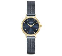 Eastside Damen Uhr Metall-Legierung gelbgold Quarzwerk 3 ATM | Edelstahl Armband, blau, Milanaise, Zifferblatt blau, Mineralglas, Armbanduhr, Fashion-Uhr