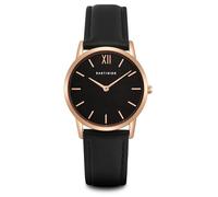 EAST / SIDE Armband-Uhr Upper Union roségold Echtleder schwarz, transparent schwarz