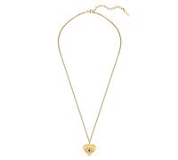 Eastside Kette Herz/Allsehendes Auge aus Edelstahl in Gelbgold mit Zirkonia 40,0 cm Basiskette + 5,0 Verlängerung Damen