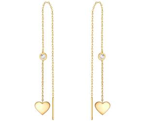 Eastside Ohrhänger Herz Edelstahl Preciosa in Gelbgold 62,0 mm Damen