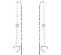 Eastside Ohrhänger Herz Edelstahl Preciosa in Silber 62,0 mm Damen