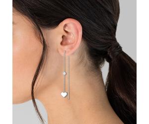 Eastside Ohrhänger Herz Edelstahl Preciosa in Silber 62,0 mm Damen