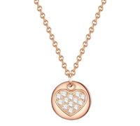 Kette mit Anhänger EASTSIDE "ES389", rosa (roségold), Halsketten, Damen, 40,0cm Basiskette + 5,0cm Verlängerung,mit Stein, Edelstahl, mit Preciosa (58208826-0) roségold