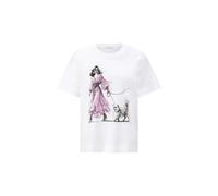 Easy Fit T-Shirt Woman and Cat Weiß S