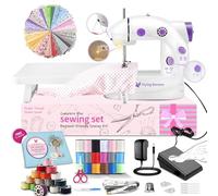 Easy Sewing Machine for Beginner Kid, Electric Portable Sewing Machine Lightweight, Small Household Sewing Handheld Tool with Upgrade with Wewing Kit Extension Table Foot Pedal for Home DIY Project.