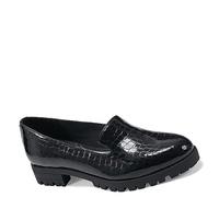 Easy Spirit Damen Genf Slipper, Schwarzes Kroko-Lackleder, 40 EU