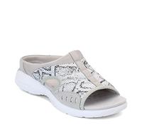 Easy Spirit Traciee2 Damen-Slipper mit offener Zehenpartie, Silberfarbene Schlange, 38.5 EU