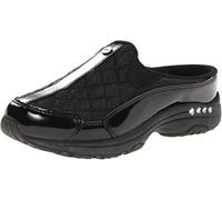 Easy Spirit Women's Traveltime Mule, Black/Silver Patent, 10.5 M US