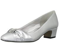 Easy Street Damen Eloise Pumps, Silberfarbener Satin, 38.5 EU