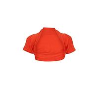 Easy Young Fashion Damen Bolero Jäckchen Kurzarm - elastisch & figurbetont - Basic Schulterjacke - weiche Open Front Jacke 3009 - (Orange)