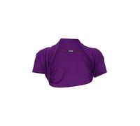 Easy Young Fashion Damen Bolero Jäckchen Kurzarm - elastisch & figurbetont - Basic Schulterjacke - weiche Open Front Jacke 3009 - (Violett)