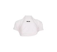 Easy Young Fashion Damen Bolero Jäckchen Kurzarm - elastisch & figurbetont - Basic Schulterjacke - weiche Open Front Jacke 3009 - (Weiß)