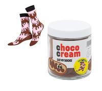 EAT MY SOCKS Crew-Socken, cremefarben, mit Geschenkglas, Geschenk für Geburtstag, Vatertag, Weihnachten oder jeden Anlass, für Männer, Frauen, Mädchen, Jungen, Teenager