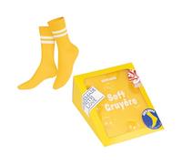 EAT MY SOCKS - Originelle und lustige Socken - Gruyère-Käse-Muster - Mittellange Socken - Komfort und Langlebigkeit - Ideal für Männer und Frauen - Größen 36 bis 45-1 Paar