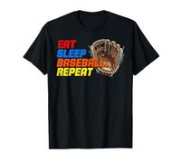 Eat Sleep Baseball Repeat Lustige Baseballspieler Motivation T-Shirt