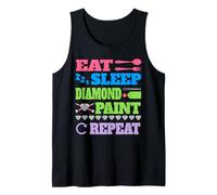 Eat Sleep Diamond Paint Repeat Shirt Diamond Painting Geschenk Tank Top