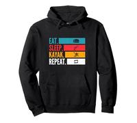 Eat Sleep Kayak Repeat - Wildwasser Flow Design Pullover Hoodie
