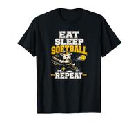 Eat Sleep Softball Repeat Goat Diamond Routine T-Shirt
