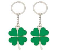 EAVUYIS 2 Stücke kleeblatt schlüsselanhänger Shamrock Glücksbringer Set für neuer Job, Studium, viel Glück, Prüfung, Geschenk, Schultaschenzubehör