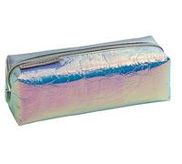 Eberhard Faber 577400 - Schlamperrolle Flip Flop mit Krokodilmuster und Reißverschluss, in rosa und silber, ca. 21 x 8 x 8 cm groß, Schreibtisch-Organizer für Schreibwaren, Zeichen-und Büromaterialien