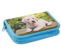 Eberhard Faber 577558 - Federmäppchen Hund, mit 42 Schreibutensilien, Schüleretui befüllt