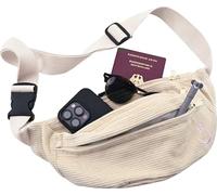 EBERHARD FABER - Cord Tasche Beige, für Damen und Herren, Rucksack 20 Liter oder Bauchtasche mit großem Hauptfach
