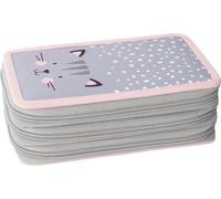 Eberhard Faber EBERHARD FABER Schüleretui Triple Decker Katze gefüllt grau/rosa 36 Teile