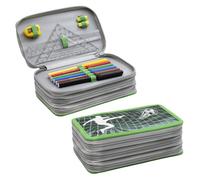 EBERHARD FABER 577473 - Federmäppchen Triple Decker Fußball mit 36 Teilen gefüllt, Federtasche für Jungen und Mädchen