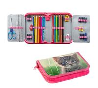 EBERHARD FABER Federmäppchen befüllt Katze Motiv 42-teilig, 19,6 x 13,2 cm St.