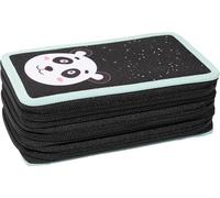 EBERHARD FABER 577475 - Federmäppchen Triple Decker, mit 36 Schreibutensilien, Stiftetui Panda mit 3 Reißverschlüssen