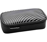 Eberhard Faber Jumbo-Federmäppchen mit 12 Stiftschlaufen, Winkelmesser-Fach und Reißverschlusstasche, Schwarz-Weißes Muster, 21,5 x 6 x 10,5 cm, Polyester