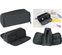 EBERHARD FABER Schlamper-Etui, 3 Fächer, anthrazit/schwarz aus Polyester, großes Haupffach, 1 Seitenfach mit 4 Fächern - 1 Stück (577406)