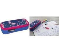 EBERHARD FABER Schlamper-Etui Schmetterling, pink/blau aus Polyester, großes Haupffach, Reißverschlussfach im - 1 Stück (577472)