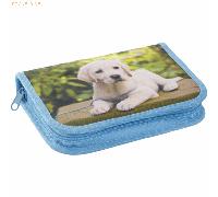 Eberhard Faber 577558 - Federmäppchen Hund, mit 42 Schreibutensilien, Schüleretui befüllt