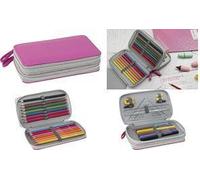 EBERHARD FABER Schüleretui Double Decker, 30-teilig, pink Material: Leder/Polyester, Maße: (B)190 x (T)110 x (H)50 mm, - 1 Stück (577429)