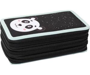 EBERHARD FABER Schüleretui Triple Decker Panda gefüllt schwarz/weiß 36 Teile