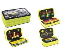 Eberhard Faber 577571 - Triple Decker Race Car Schüler-Etui mit 3 Reißverschlüssen, Feder-Mappe befüllt mit 36 Buntstiften und anderen Schreib- und Zeichenutensilien, für Vorschule und Schule