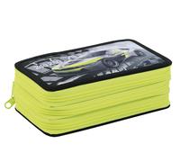 Eberhard Faber 577571 - Triple Decker Race Car Schüler-Etui mit 3 Reißverschlüssen, Feder-Mappe befüllt mit 36 Buntstiften und anderen Schreib- und Zeichenutensilien, für Vorschule und Schule