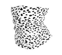 EBOSCUJW Schwarz-weißer Tierdruck mit Dalmatiner-Punkten, Bandana-Halsmanschette, weicher Gesichtsschutz, Halswärmer, Schlauch, halbe Gesichtsmaske, Schal, Sturmhaube