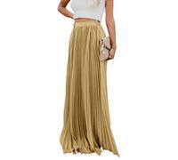ebossy Fließender, plissierter Maxirock mit hoher Taille, für Damen, aus Chiffon