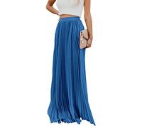 ebossy Fließender, plissierter Maxirock mit hoher Taille, für Damen, aus Chiffon