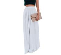 ebossy Fließender, plissierter Maxirock mit hoher Taille, für Damen, aus Chiffon