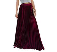 ebossy Fließender, plissierter Maxirock mit hoher Taille, für Damen, aus Chiffon