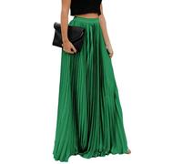 ebossy Fließender, plissierter Maxirock mit hoher Taille, für Damen, aus Chiffon