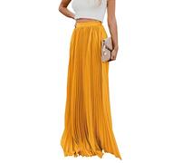 ebossy Fließender, plissierter Maxirock mit hoher Taille, für Damen, aus Chiffon
