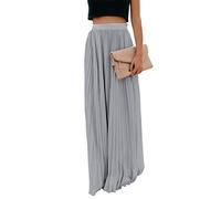 ebossy Fließender, plissierter Maxirock mit hoher Taille, für Damen, aus Chiffon
