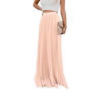 ebossy Fließender, plissierter Maxirock mit hoher Taille, für Damen, aus Chiffon